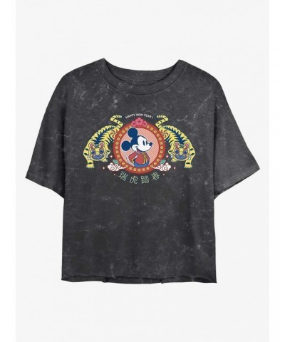 Disney Mickey Mouse Tiger King Mineral Wash Crop Girls T-Shirt $11.10 T-Shirts