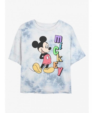 Disney Mickey Mouse Mickey Name Tie-Dye Girls Crop T-Shirt $8.79 T-Shirts