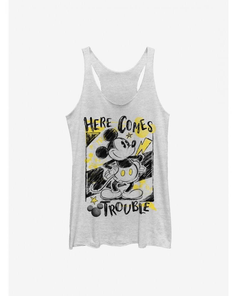 Disney Mickey Mouse Trouble Comes Girls Tank $10.15 Tanks