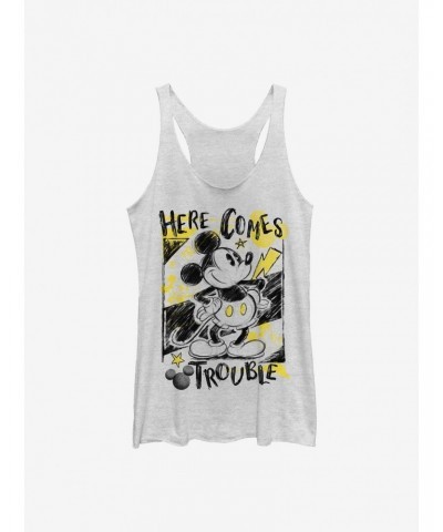 Disney Mickey Mouse Trouble Comes Girls Tank $10.15 Tanks