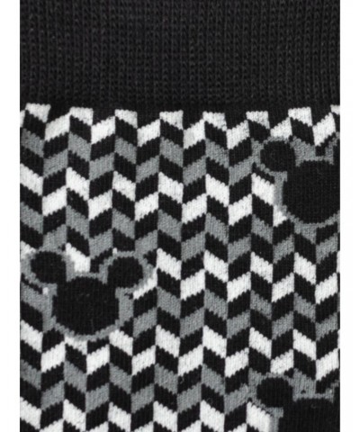 Disney Mickey Mouse Silhouette Chevron Black Men's Socks $9.75 Socks