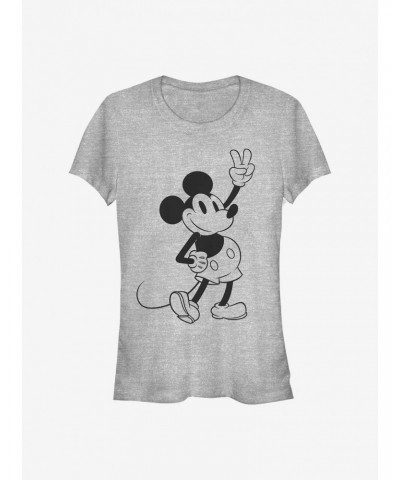 Disney Mickey Mouse Simple Mickey Outline Girls T-Shirt $9.16 T-Shirts