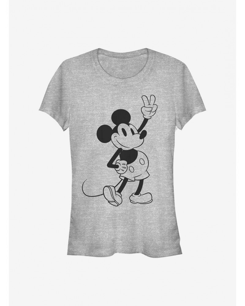 Disney Mickey Mouse Simple Mickey Outline Girls T-Shirt $9.16 T-Shirts