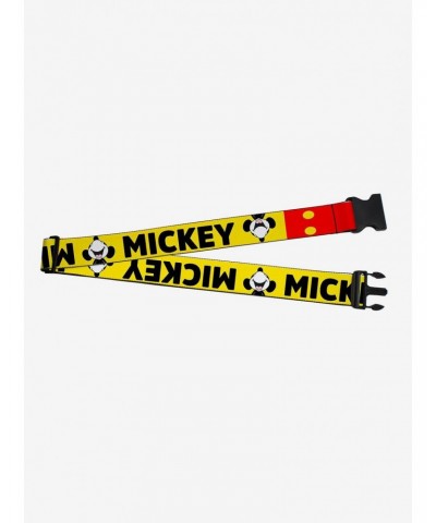 Disney Mickey Smiling Up Pose Flip Buttons Yellow Black Red Luggage Strap $10.03 Luggage Strap