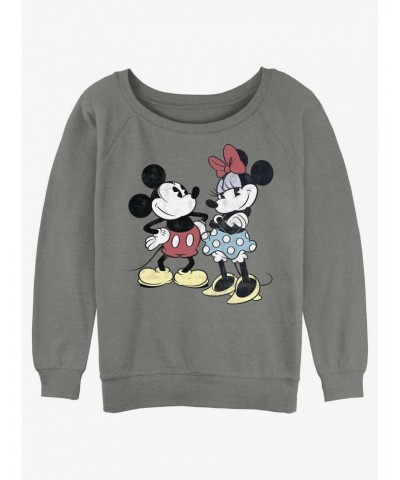 Disney Mickey Mouse Retro Couple Girls Slouchy Sweatshirt $10.33 Sweatshirts