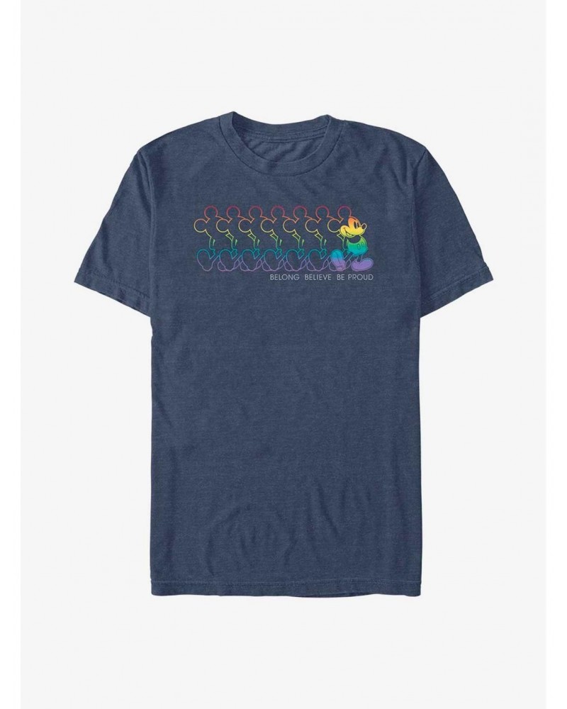 Disney Mickey Mouse Mickey Outline Pride T-Shirt $5.74 T-Shirts