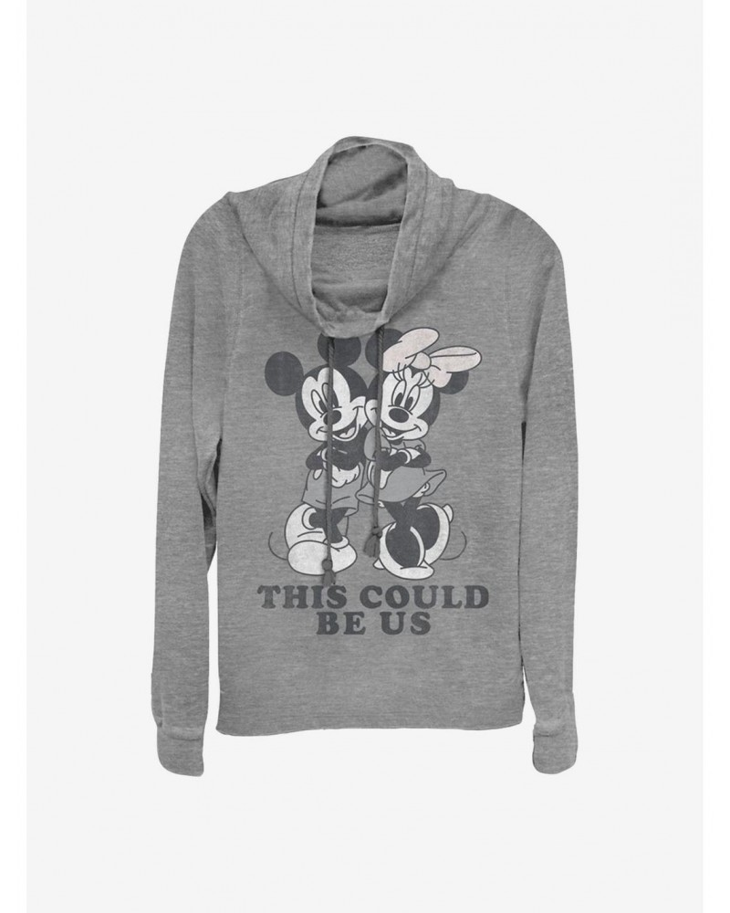 Disney Mickey Mouse Could Be Us Cowlneck Long-Sleeve Girls Top $14.37 Tops