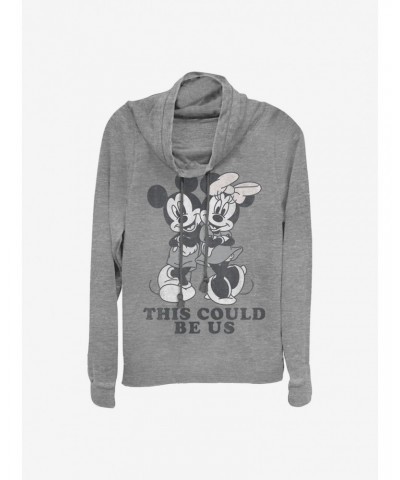 Disney Mickey Mouse Could Be Us Cowlneck Long-Sleeve Girls Top $14.37 Tops