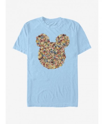 Disney Mickey Mouse Floral Mickey Head T-Shirt $7.07 T-Shirts