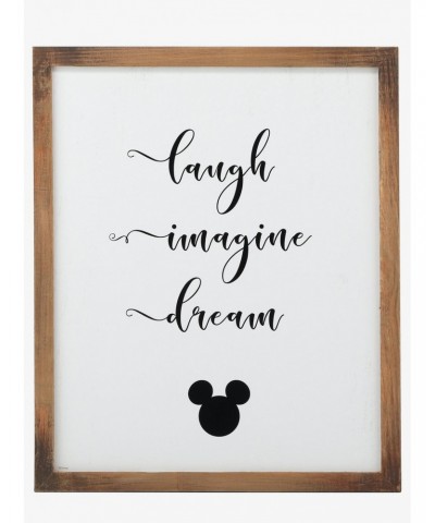 Disney Mickey Mouse Laugh, Imagine, Dream Wood Framed Wall Decor $15.36 Décor