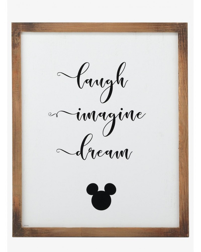 Disney Mickey Mouse Laugh, Imagine, Dream Wood Framed Wall Decor $15.36 Décor