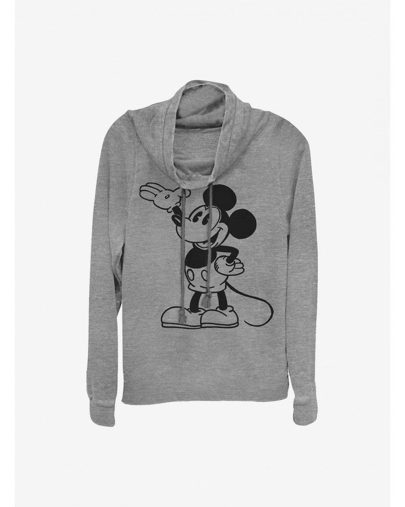 Disney Mickey Mouse Mickey Pose Cowlneck Long-Sleeve Girls Top $13.65 Tops