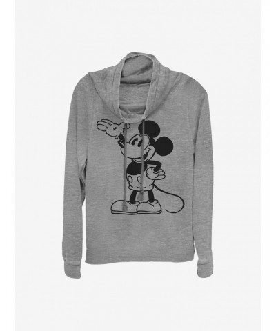 Disney Mickey Mouse Mickey Pose Cowlneck Long-Sleeve Girls Top $13.65 Tops