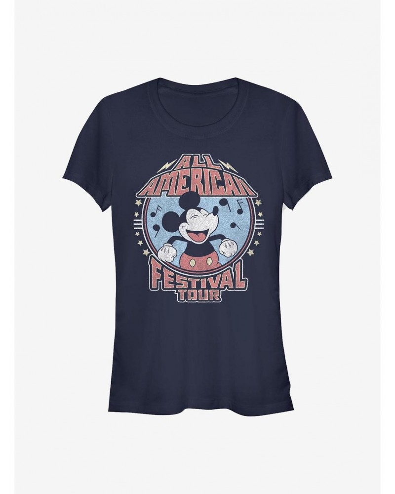 Disney Mickey Mouse All American Festival Tour Girls T-Shirt $9.36 T-Shirts