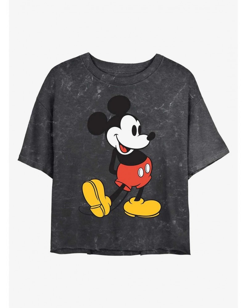 Disney Mickey Mouse Classic Mickey Mineral Wash Crop Girls T-Shirt $10.64 T-Shirts