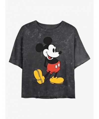 Disney Mickey Mouse Classic Mickey Mineral Wash Crop Girls T-Shirt $10.64 T-Shirts