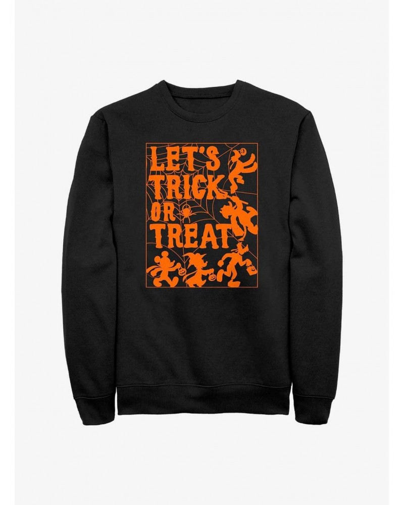 Disney Mickey Mouse Let's Trick or Treat Spiderweb Sweatshirt $9.74 Sweatshirts