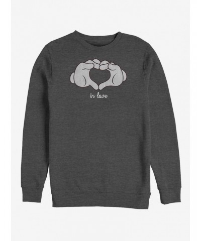 Disney Mickey Mouse Glove Heart Crew Sweatshirt $11.22 Sweatshirts