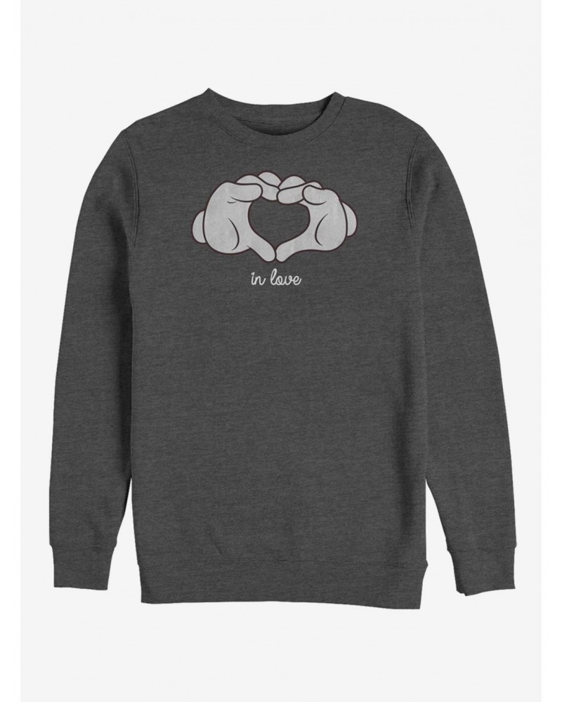 Disney Mickey Mouse Glove Heart Crew Sweatshirt $11.22 Sweatshirts