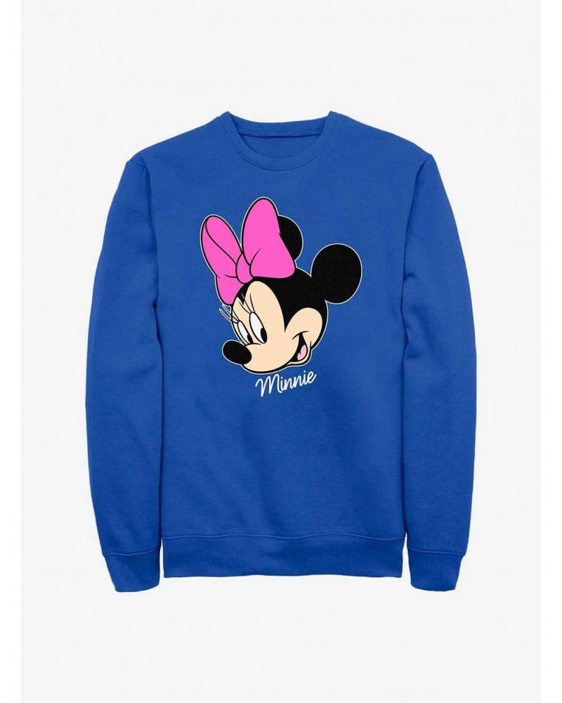 Disney Minnie Mouse Minnie Big Face Sweatshirt $9.45 Sweatshirts