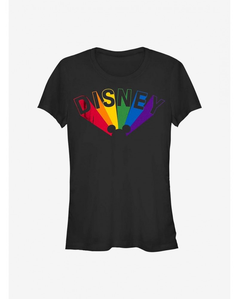 Disney Mickey Mouse Logo Prism Rainbow Ears T-Shirt $9.36 T-Shirts