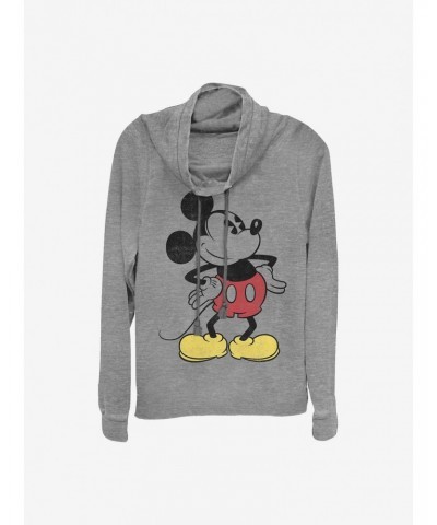 Disney Mickey Mouse Classic Vintage Mickey Cowlneck Long-Sleeve Girls Top $15.45 Tops