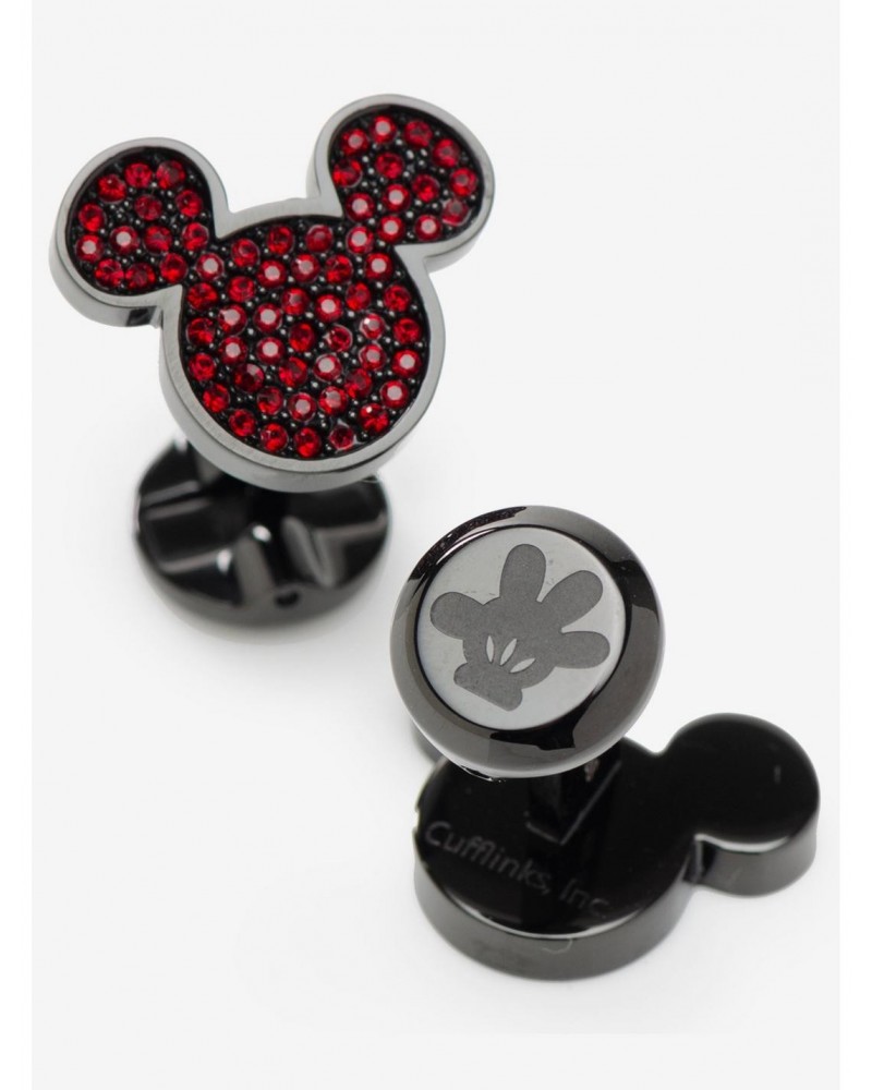 Disney Mickey Mouse Maroon Crystal Cufflinks $64.23 Cufflinks