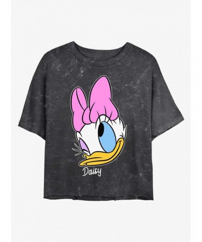 Disney Mickey Mouse Daisy Big Face Mineral Wash Crop Girls T-Shirt $9.25 T-Shirts