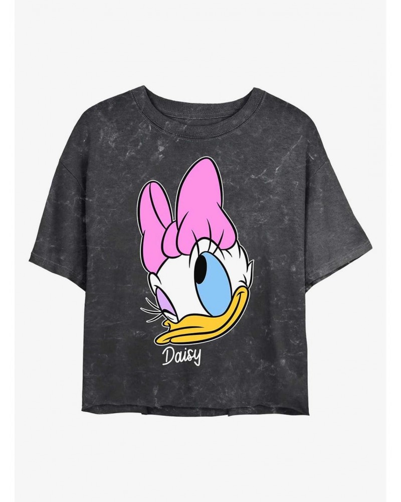 Disney Mickey Mouse Daisy Big Face Mineral Wash Crop Girls T-Shirt $9.25 T-Shirts