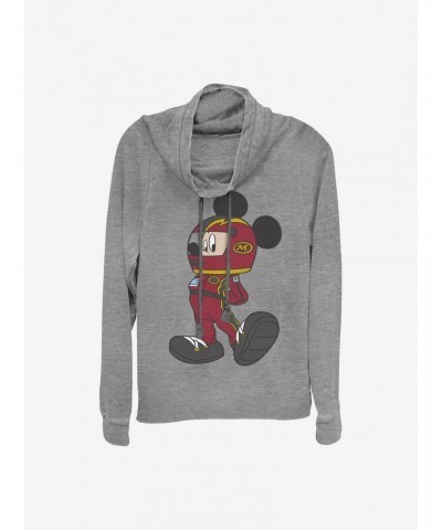 Disney Mickey Mouse Mickey Racecar Driver Cowlneck Long-Sleeve Girls Top $13.65 Tops