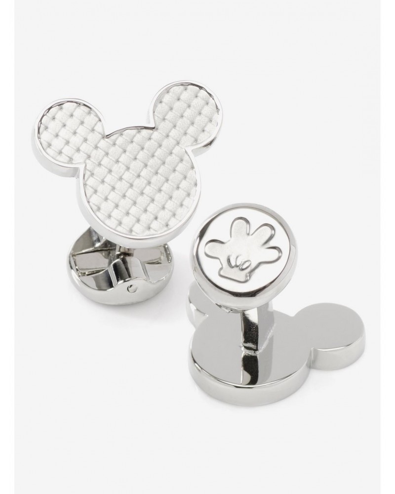 Disney Mickey Mouse Silhouette Basket Weave Cufflinks $37.68 Cufflinks