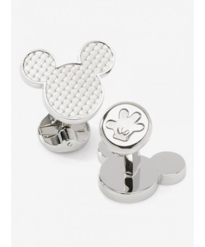 Disney Mickey Mouse Silhouette Basket Weave Cufflinks $37.68 Cufflinks