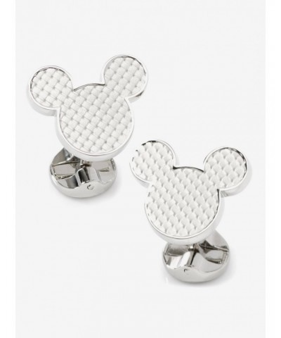 Disney Mickey Mouse Silhouette Basket Weave Cufflinks $37.68 Cufflinks