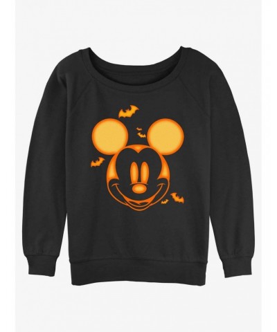 Disney Mickey Mouse Halloween Head Girls Slouchy Sweatshirt $12.99 Sweatshirts