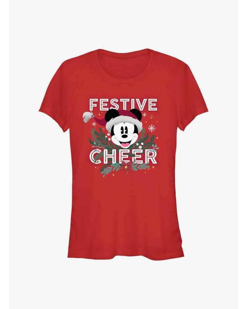 Disney Mickey Mouse Festive Cheer Girls T-Shirt $6.37 T-Shirts