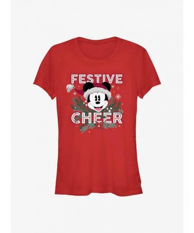 Disney Mickey Mouse Festive Cheer Girls T-Shirt $6.37 T-Shirts