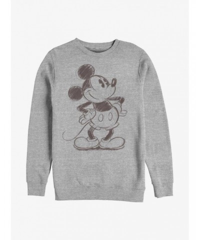 Disney Mickey Mouse Sketched Mickey Crew Sweatshirt $10.63 Sweatshirts