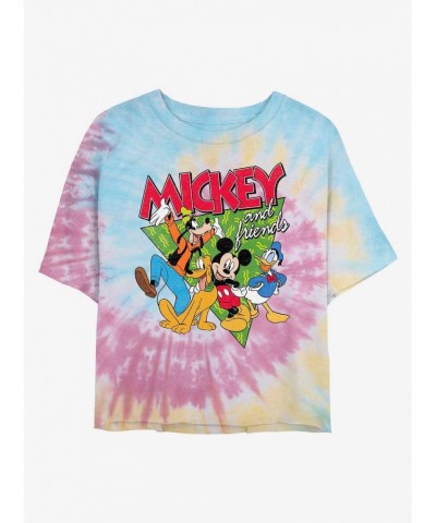 Disney Mickey Mouse Funky Bunch Tie Dye Crop Girls T-Shirt $10.76 T-Shirts