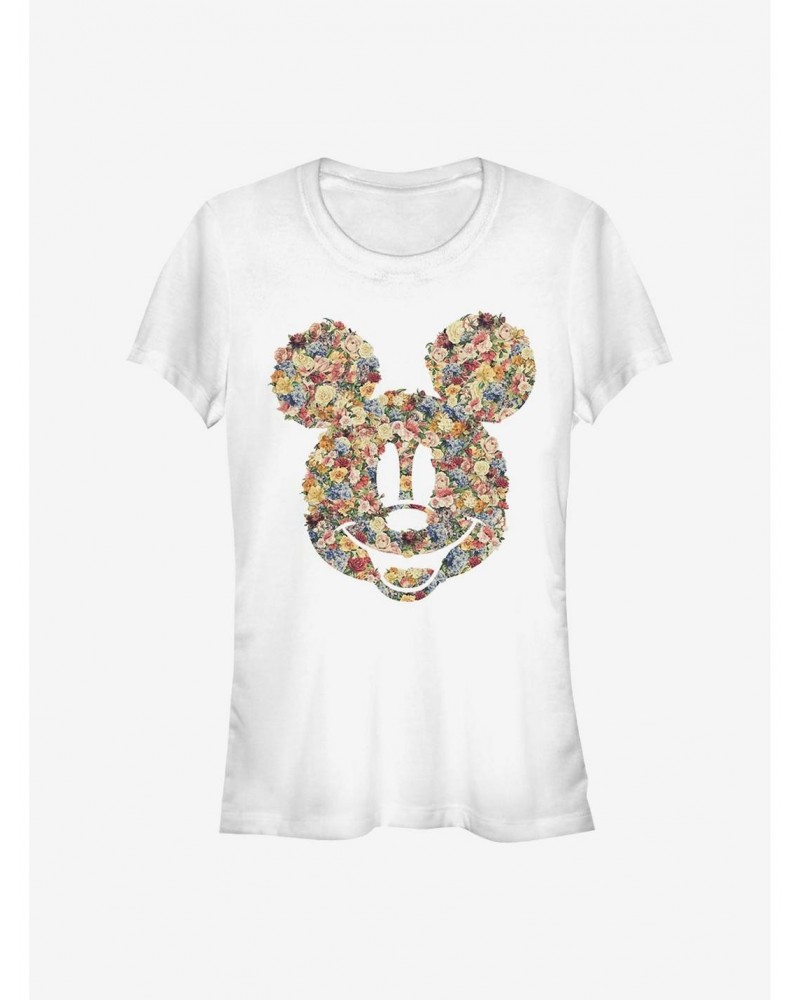 Disney Mickey Mouse Floral Mickey Girls T-Shirt $9.36 T-Shirts