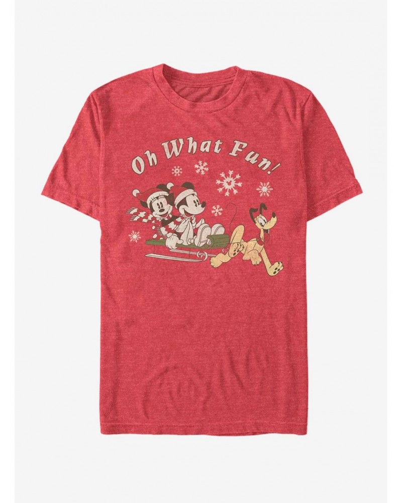 Disney Mickey Mouse Holiday Sled Dog Group T-Shirt $9.56 T-Shirts