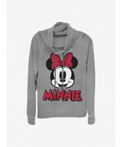 Disney Minnie Mouse Minnie Bold Patch Cowlneck Long-Sleeve Girls Top $15.09 Tops