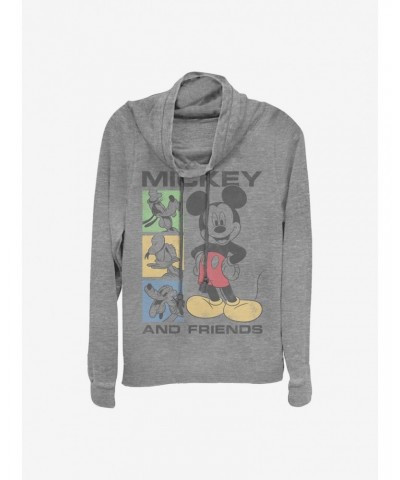 Disney Mickey Mouse Box Seats Cowlneck Long-Sleeve Girls Top $15.45 Tops